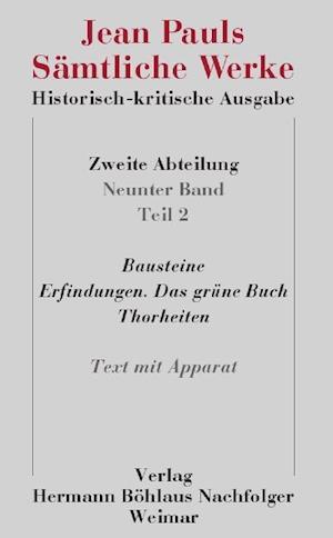 Jean Pauls Sämtliche Werke. Historisch-kritische Ausgabe