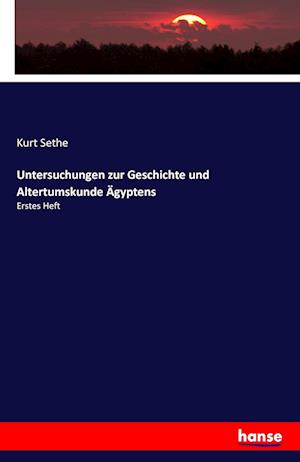 Untersuchungen zur Geschichte und Altertumskunde Ägyptens