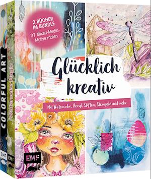 Glücklich kreativ - Zwei Bücher im Bundle: 37 Mixed-Media-Motive malen