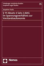 § 111 Absatz 4 Satz 2 AktG im Spannungsverhältnis zur Vorstandsautonomie