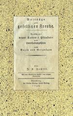 Johann Kaspar Hechtel: Beiträge zur geselligen Freude