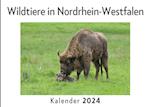 Wildtiere in Nordrhein-Westfalen (Wandkalender 2024, Kalender DIN A4 quer, Monatskalender im Querformat mit Kalendarium, Das perfekte Geschenk)