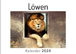 Löwen (Wandkalender 2024, Kalender DIN A4 quer, Monatskalender im Querformat mit Kalendarium, Das perfekte Geschenk)