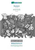 BABADADA black-and-white, Deutsch - Khmer (in khmer script), Bildwörterbuch - visual dictionary (in khmer script)