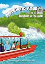 Maku und Anak Ferien in der Schweiz Bootsfahrt am Wasserfall
