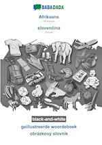 BABADADA black-and-white, Afrikaans - slovencina, geillustreerde woordeboek - obrázkový slovník