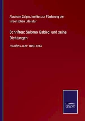 Schriften: Salomo Gabirol und seine Dichtungen