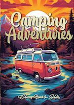 Camping Adventures Grayscale Coloring Book for Adults : Camping Coloring Book Grayscale outdoor| Camper Van coloring Book grayscale A4 | 62P 
