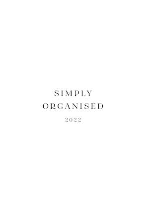 SIMPLY ORGANISED 2022 - premium white