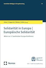 Solidarität in Europa - Europäische Solidarität