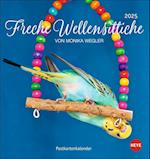 Freche Wellensittiche Postkartenkalender 2025