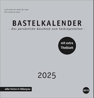 Premium-Bastelkalender silbergrau mittel 2025