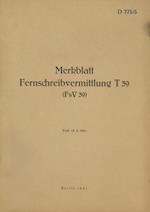 D 775/5 Merkblatt Fernschreibvermittlung T 39 (FsV 39)