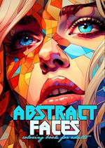 Abstract Faces Coloring Book for Adults