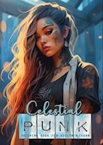 Celestial Punk coloring book for adults and teens