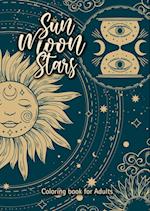 Sun Moon Stars coloring book for adults