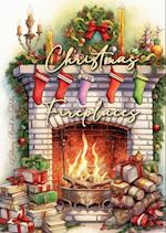 Christmas Fireplaces Coloring Book for Adults