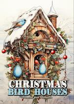 Christmas Bird Houses Coloring Book for Adults