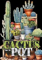 Cactus in a Pot Coloring Book for Adults