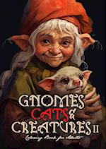 Gnomes, Cats and Creatures Coloring Book for Adults Vol. 2