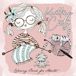 Knitting with Cats Coloring Book for Adults