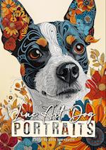 Line Art Dog Portraits Coloring Book for Adults