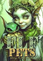 Elf Pets Coloring Book for Adults : elven Coloring Book Grayscale | magical creatures Coloring Book | Elves Coloring Book for Adults 