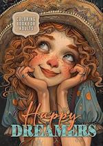 Happy Dreamers Coloring Book for Adults: Portrait Coloring Book for Adults Grayscale cute faces coloring book daydreamer 