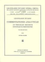 Commentationes analyticae ad theoriam serierum infinitarum pertinentes 3rd part, 1st section