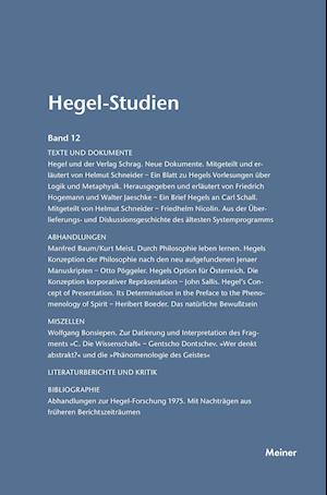 Hegel-Studien / Hegel-Studien Band 12 (1977)
