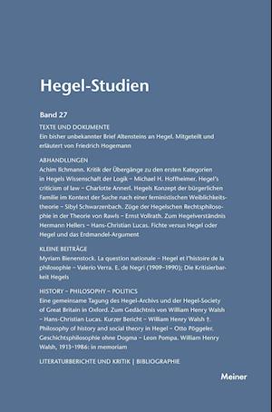 Hegel-Studien / Hegel-Studien Band 27 (1992)