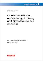 Farr, Checkliste 1 (Aufstellung, Prüfung und Offenlegung des Anhangs)