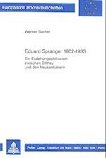 Eduard Spranger 1902 - 1933