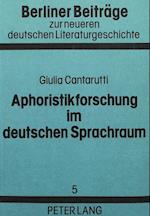 Aphoristikforschung Im Deutschen Sprachraum