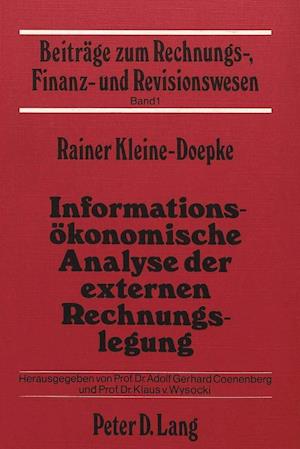 Informationsoekonomische Analyse Der Externen Rechnungslegung