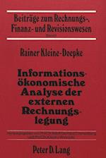Informationsoekonomische Analyse Der Externen Rechnungslegung