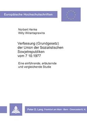 Verfassung (Grundgesetz) Der Union Der Sozialistischen Sowjetrepubliken Vom 7.10.1977