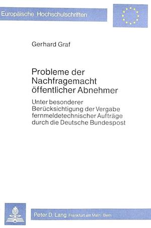 Probleme Der Nachfragemacht Oeffentlicher Abnehmer