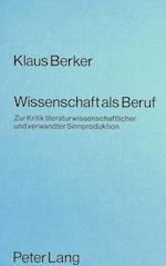 Wissenschaft ALS Beruf