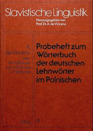 Probeheft Zum Woerterbuch Der Deutschen Lehnwoerter Im Polnischen