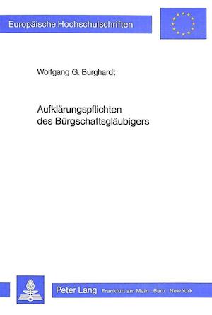 Aufklaerungspflichten Des Buergschaftsglaeubigers