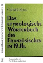 Das Etymologische Woerterbuch Des Franzoesischen Im 19. Jahrhundert