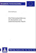 Die Patronatserklaerung Im Deutschen Und Oesterreichischen Recht