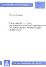 Empirische Ueberpruefung Verschiedener Interventionsprogramme Zur Foerderung Der Kommunikation Im Unterricht