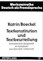 Textkonstitution Und Textbeurteilung