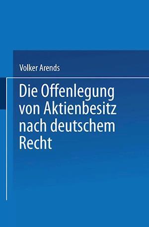 Die Offenlegung Von Aktienbesitz Nach Deutschem Recht