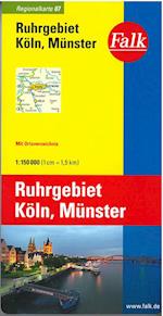 Falk Regionalkarten Deutschland Blad 7: Ruhrgebiet - Köln - Münster