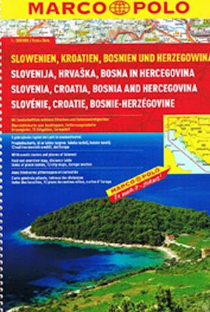 Slovenia, Croatia, Bosnia and Hercegovina, Marco Polo Atlas 1:300.000