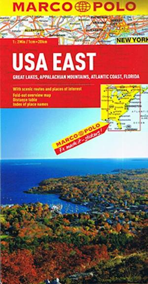 USA East : Great Lakes, Appalachian Mountains, Atlantic Coast, Florida,  Marco Polo 1:2 mill.