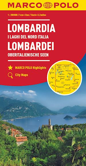 Lombardy Marco Polo Map (North Italian Lakes)